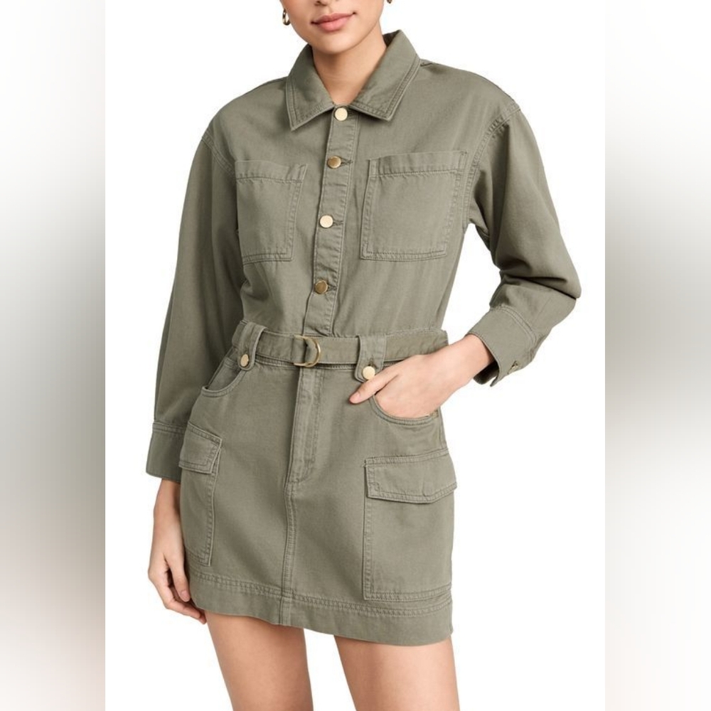 DL1961 | Belted Linen-blend Mini Dress